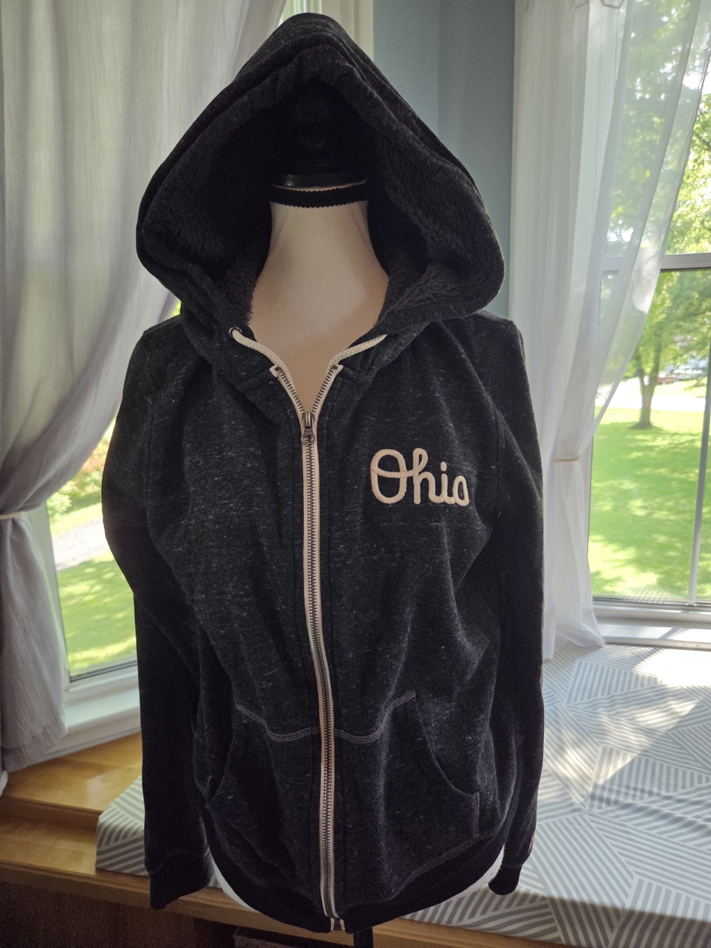 Homage Ohio Black Full Zip Fleece Lined Hooded Sweatshirt